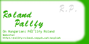 roland pallfy business card